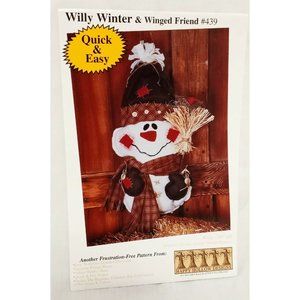 Snowman Willy Winter & Winged Friend #439 30" 1996 Quick Easy Tamara R Carlson